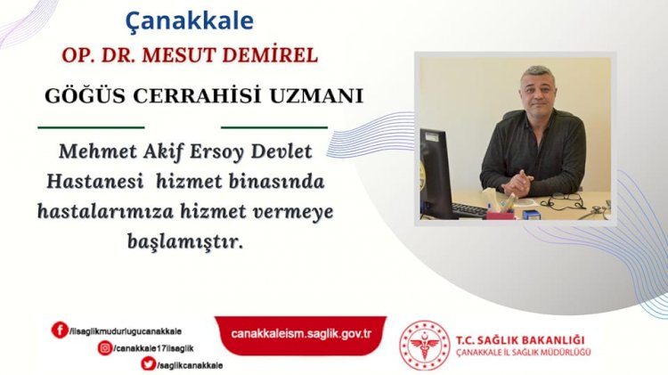 Çanakkale Devlet Hastanesi’ne Göğüs Hekimi Atandı